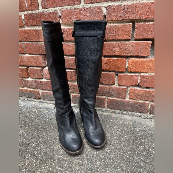 J shoes leather knee high wedge boots size 8.5 - Picture 2 of 12